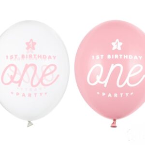 6 Ballons ONE anniversaire fille